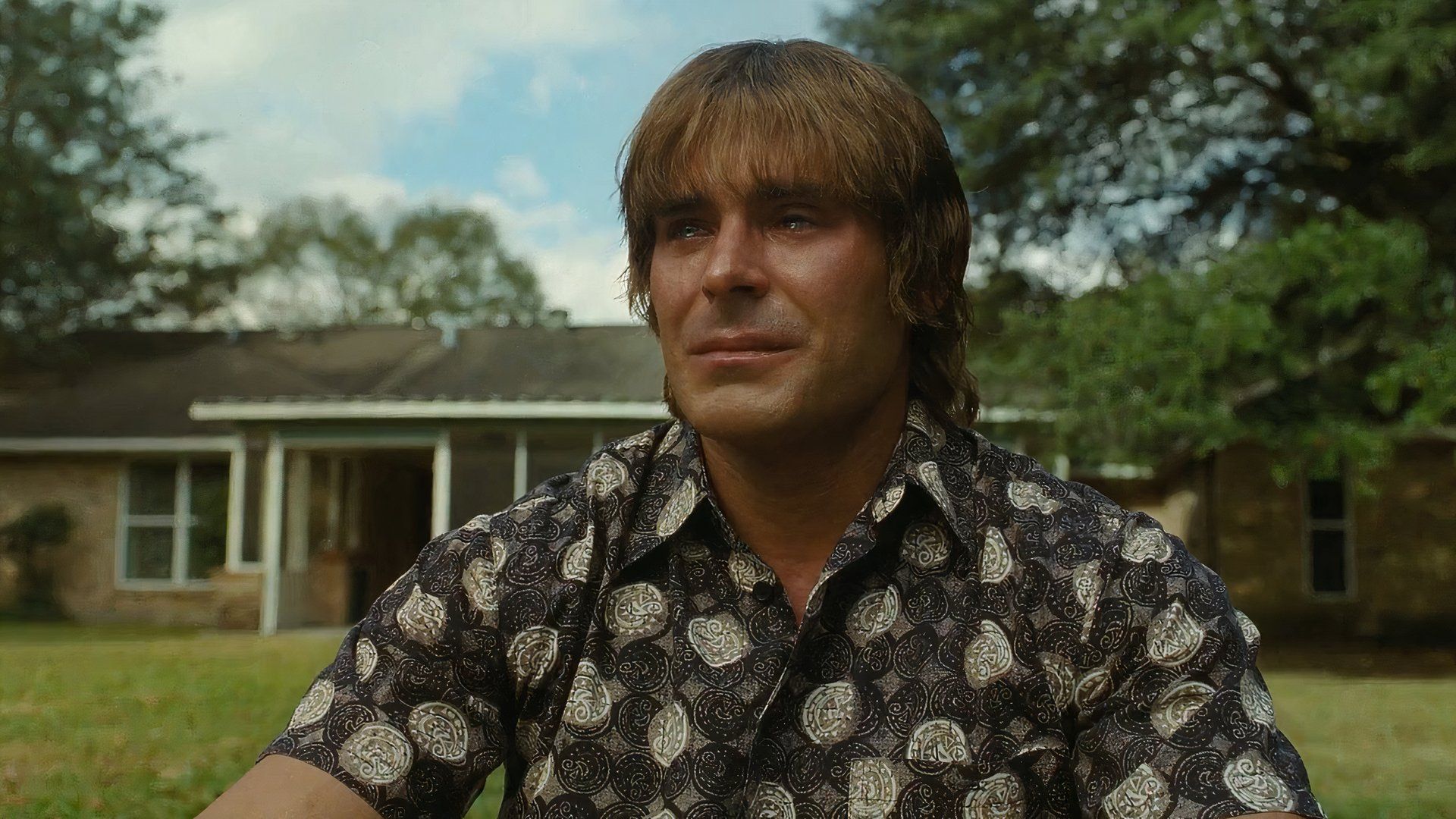 Zac Efron crying in The Iron Claw