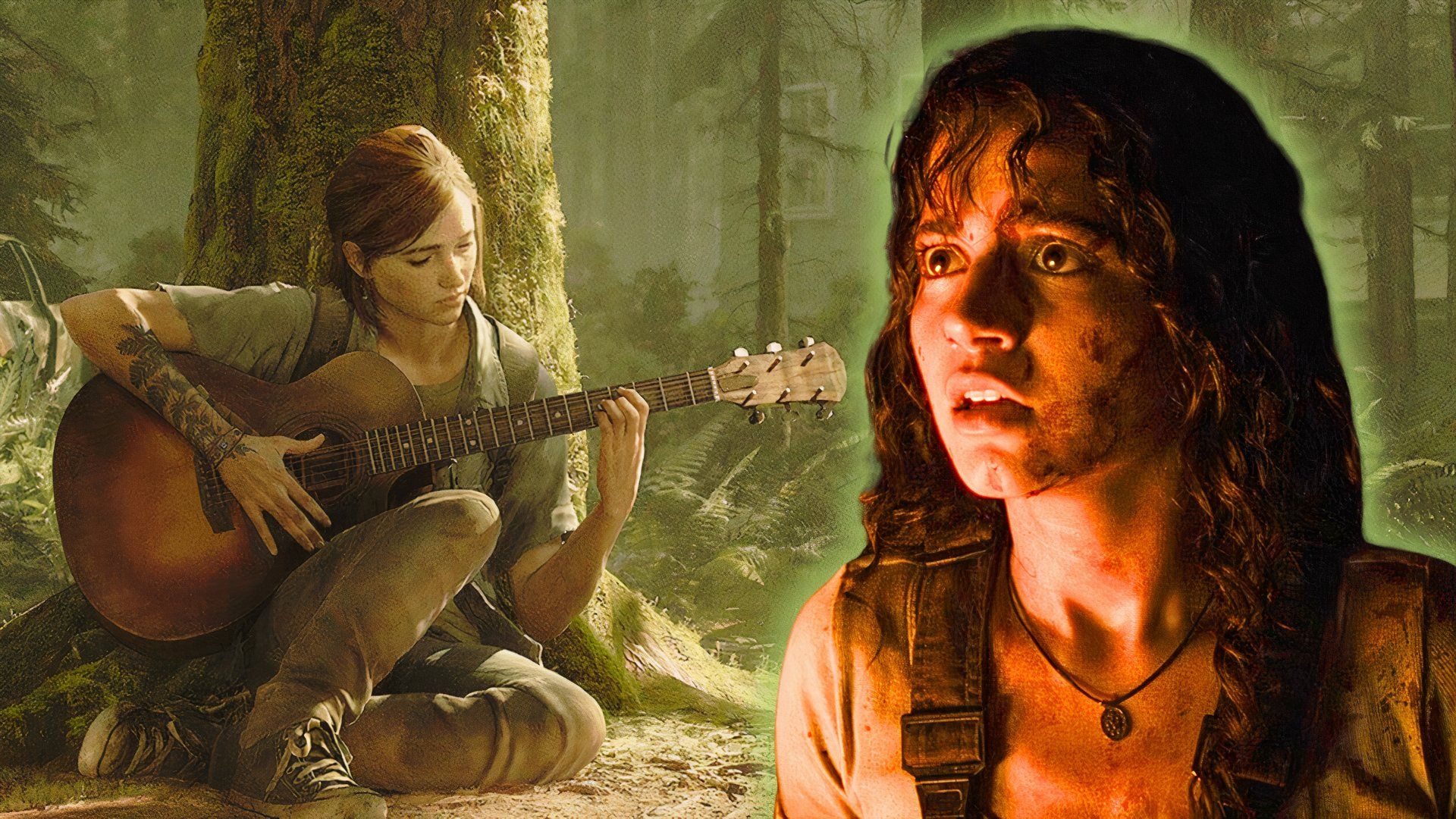 An edited image of Isabela Merced in Alien: Romulus and Ellie in The Last of Us Part 2