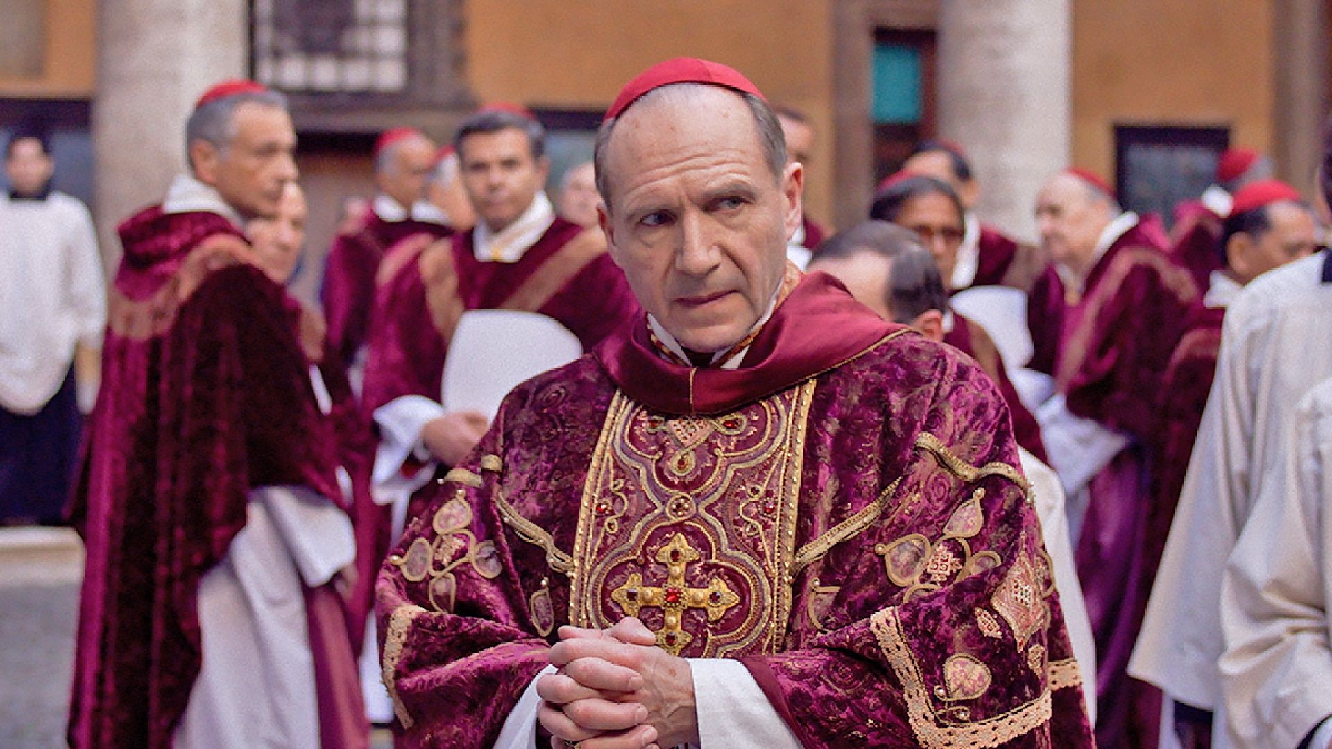 Ralph Fiennes as a cardinal in Conclave