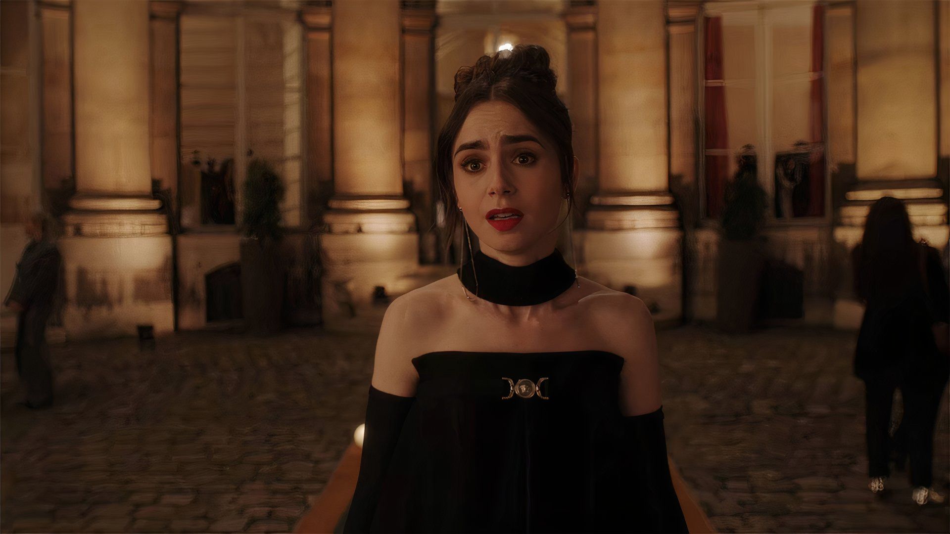 Lily Collins as Emily Cooper in Emily in Paris.