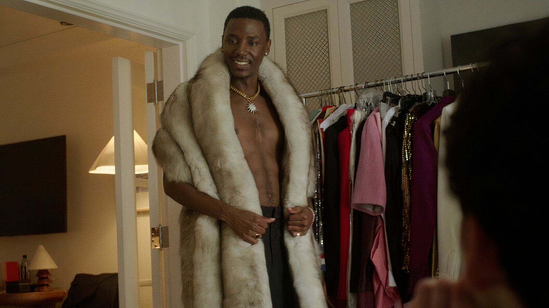 Jerrod wears a fur coat on The Jerrod Carmichael reality show.