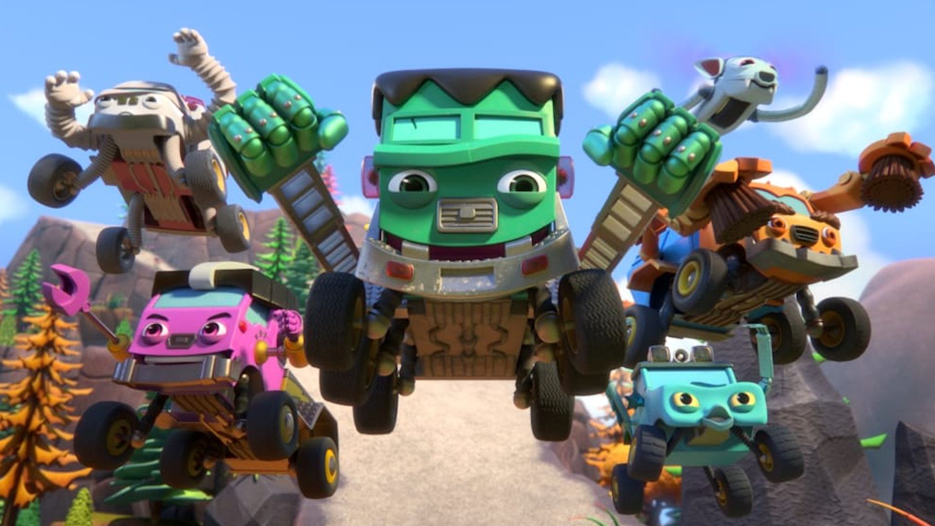 Animated monster vehicles from Mighty Monsterwheelies