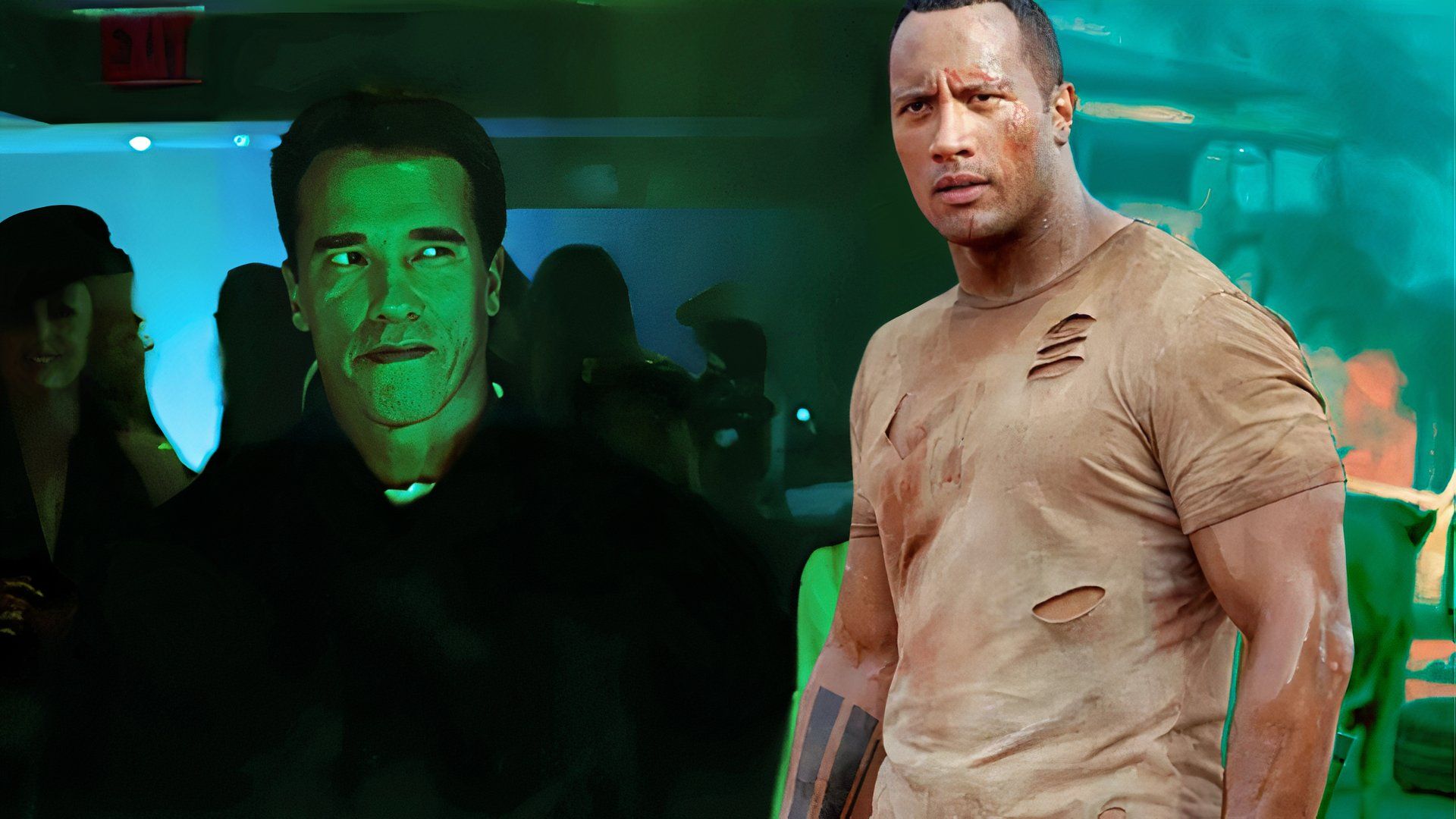 A custom image of Arnold Schwarzenegger and Dwayne Johnson in The Rundown