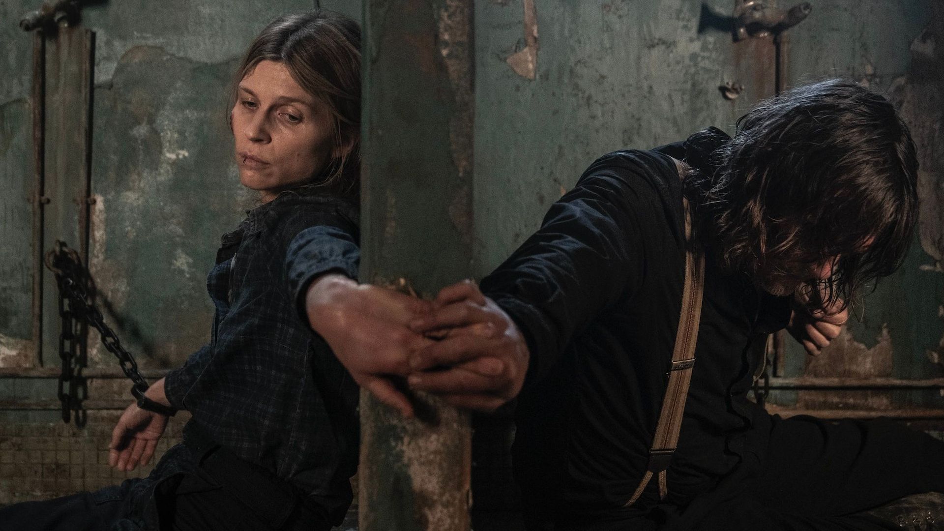 Clemence Poesy and Norman Reedus in The Walking Dead Daryl Dixon