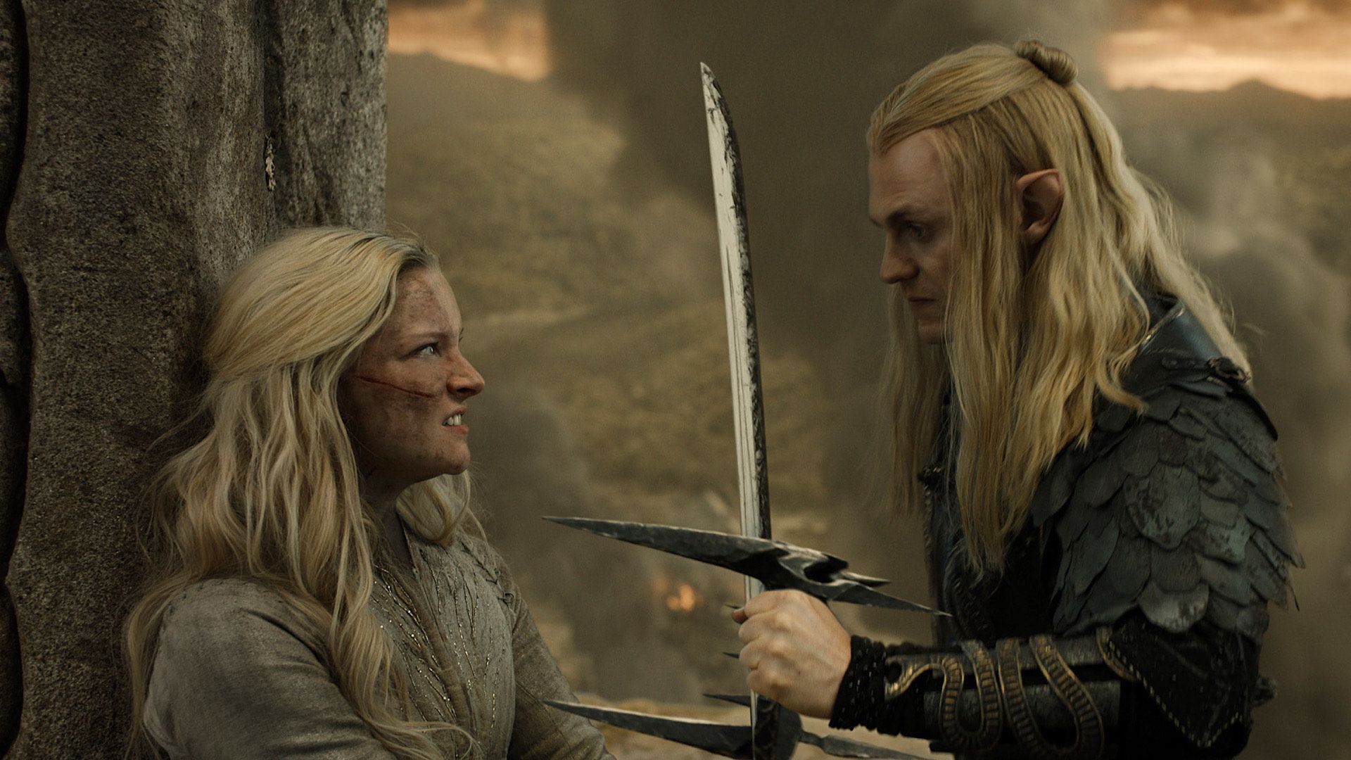 Galadriel and Sauron fight in The Rings of Power