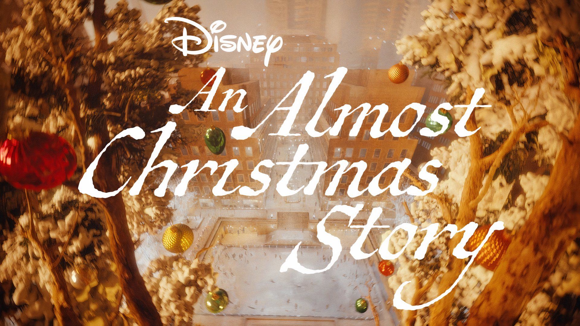 Disney short film An Almost Christmas Story with holiday decorations