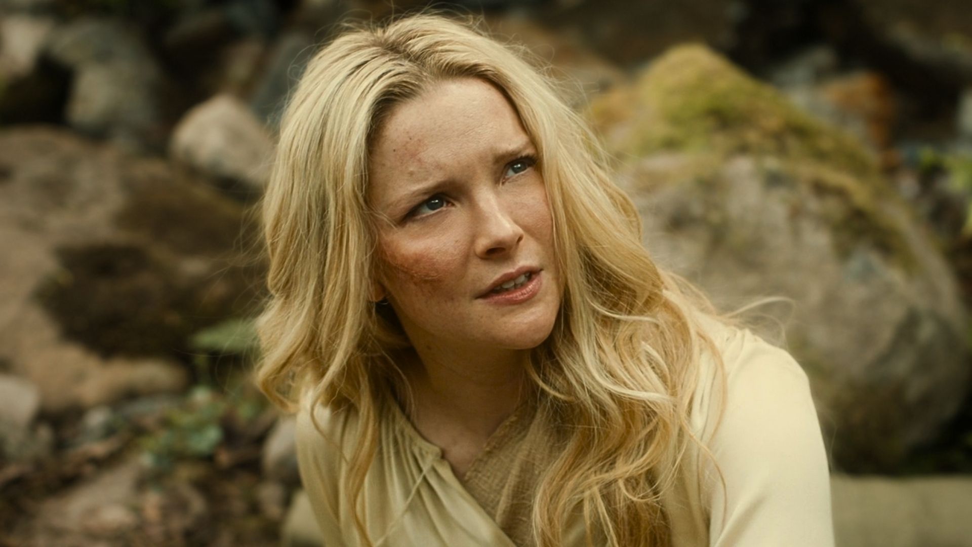 Morfydd Clark as revived Galadriel in The Rings of Power