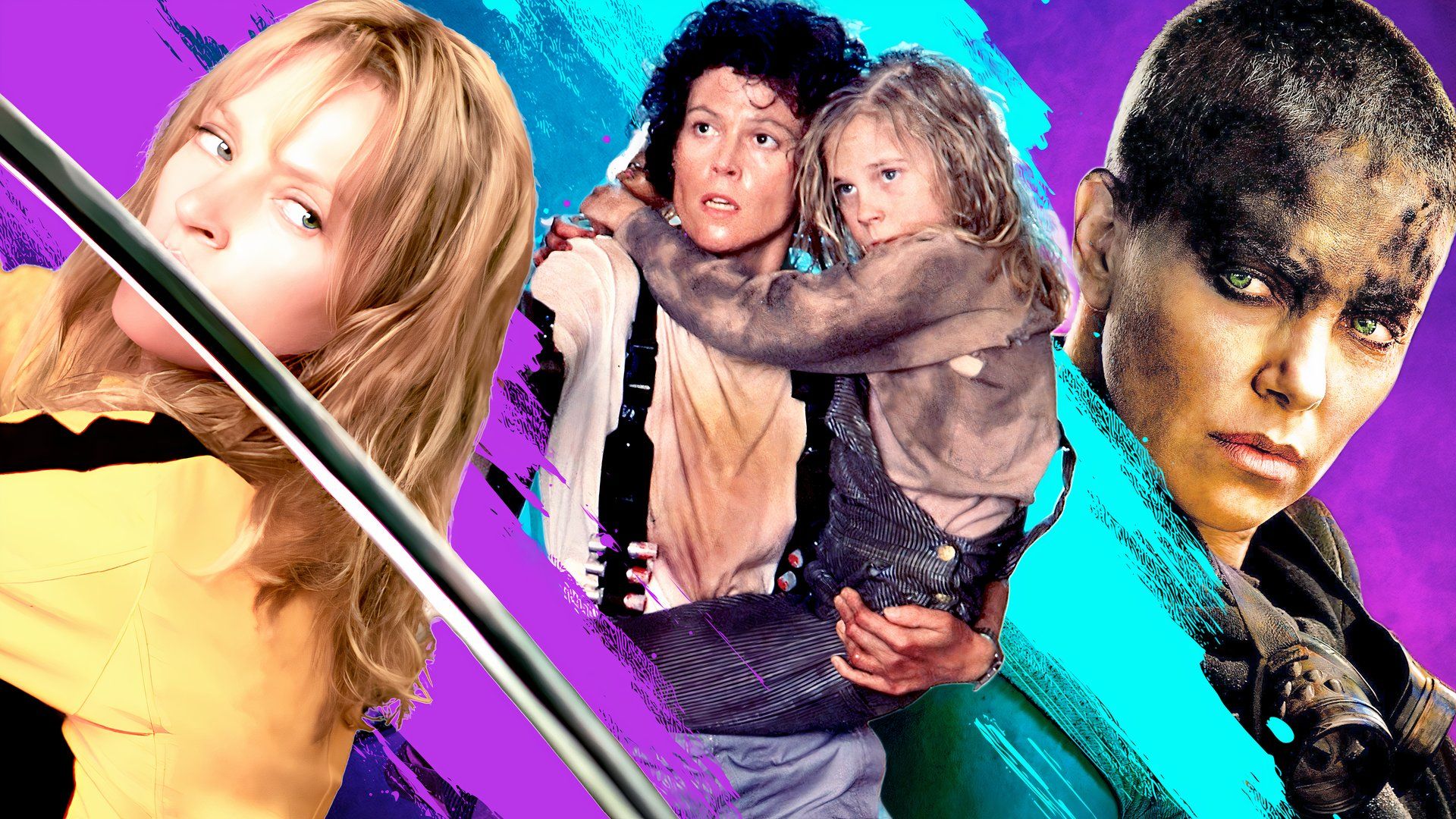 The Best Action Movies With Female Leads including Kill Bill, Mad Max Fury Road, and Aliens