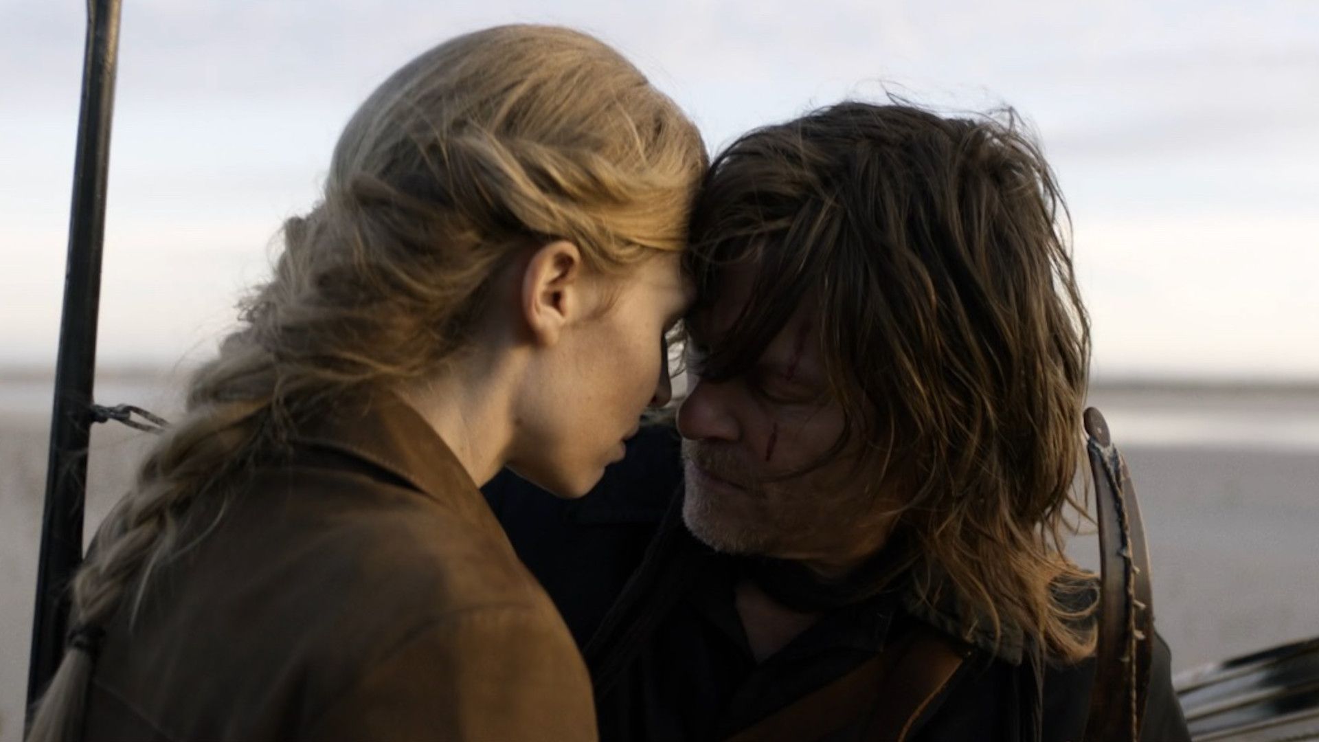 Norman Reedus and Clémence Poésy in The Walking Dead: Daryl Dixon — The Book of Carol is