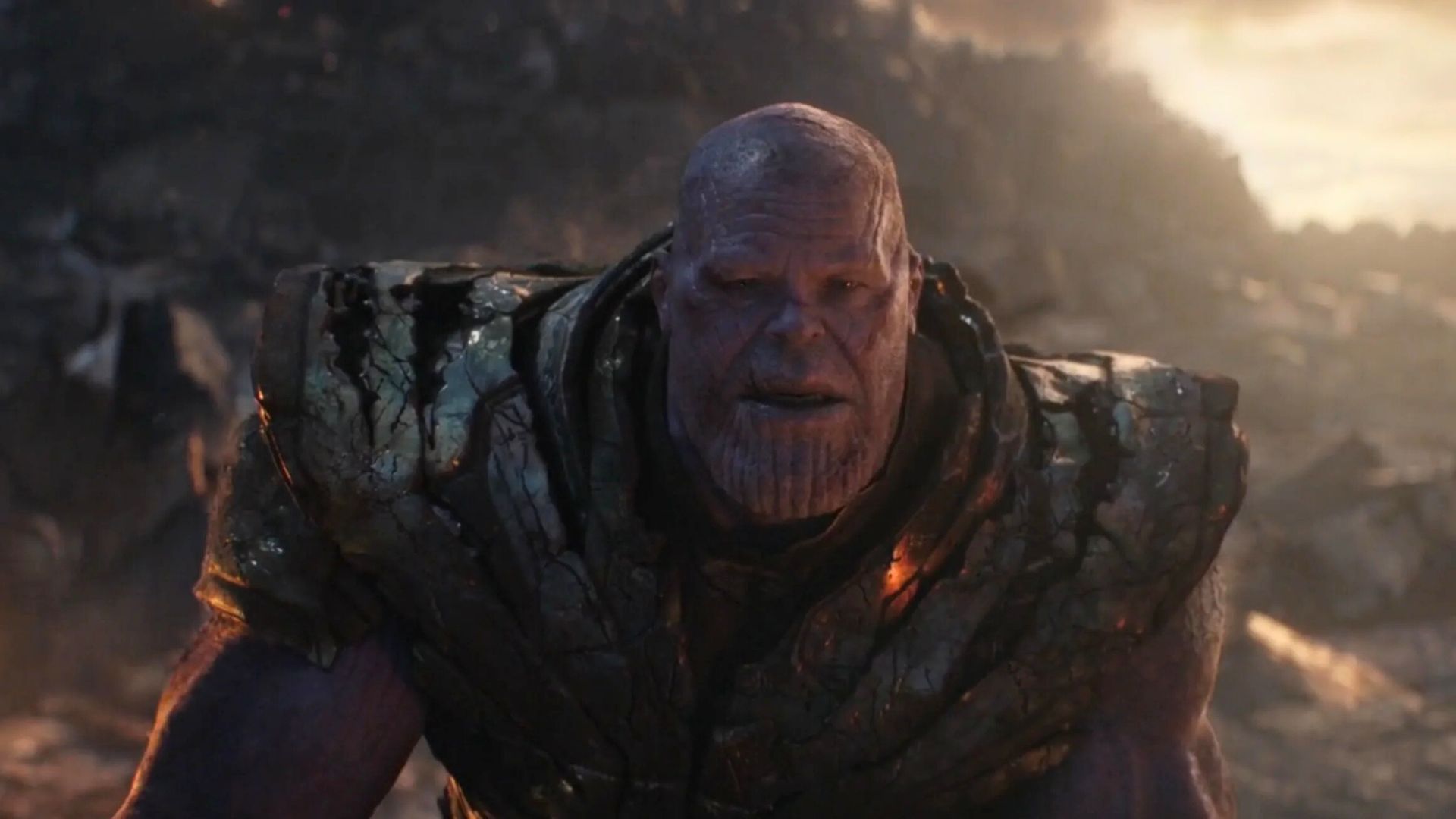 A defeated Thanos in Avengers: Infinity War