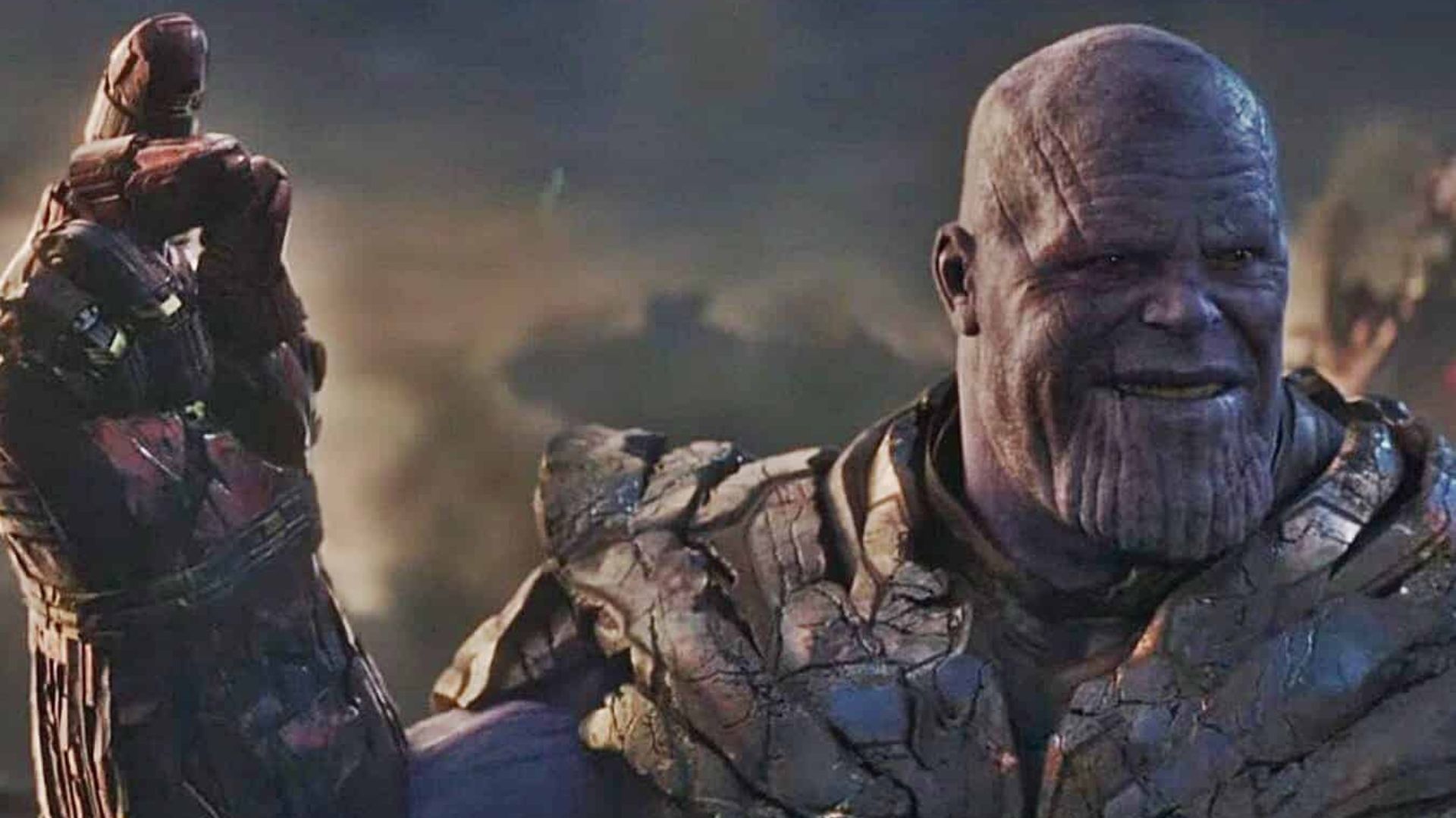 Thanos about to snap his fingers in Avengers: Infinity War