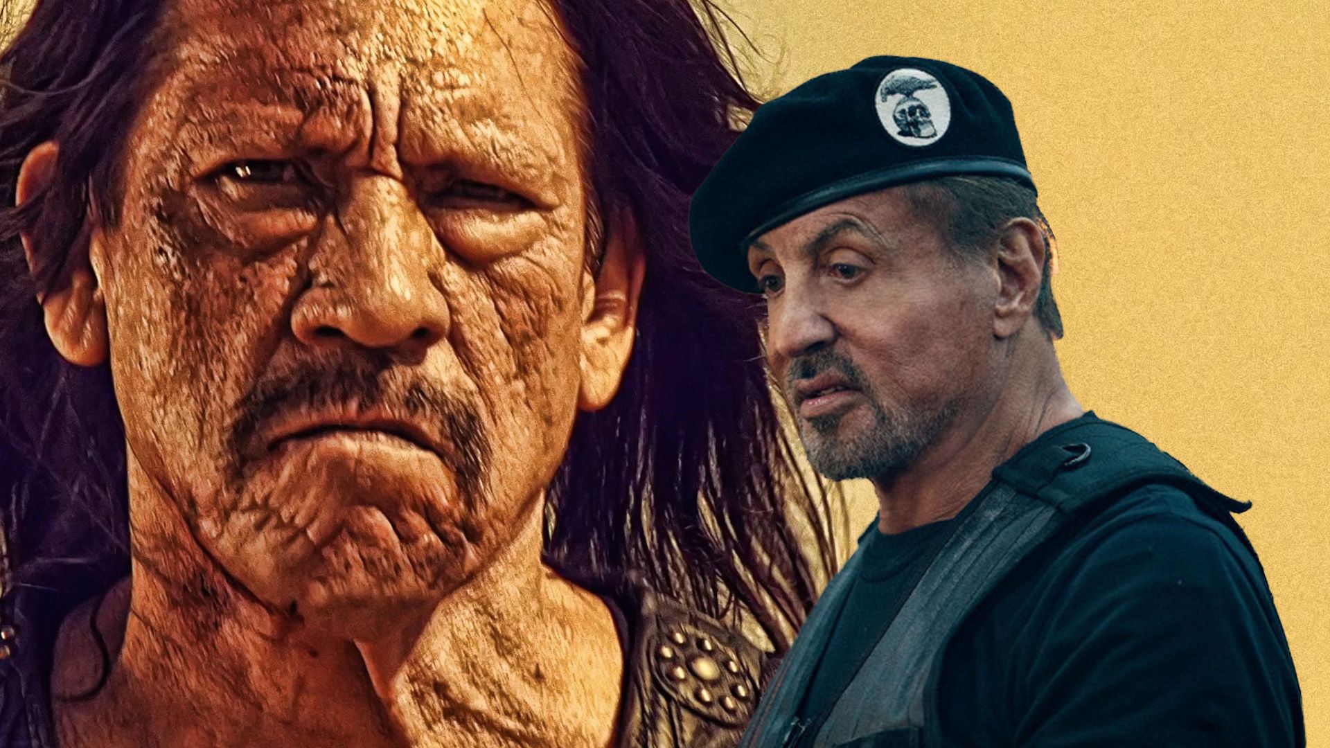 An edit of the Expendables Barney Ross (Sylvester Stallone) and Machete (Danny Trejo)