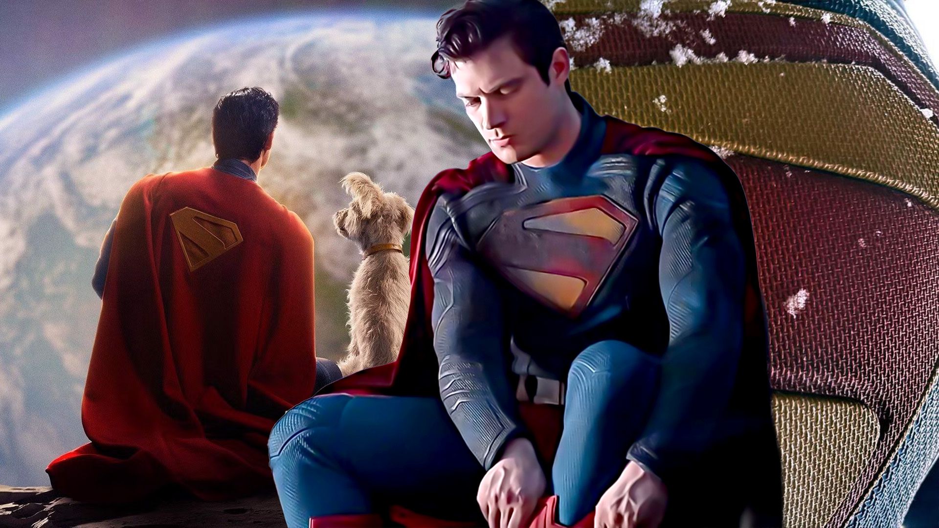 an edit of David Corenswet as Superman and krypto 2025