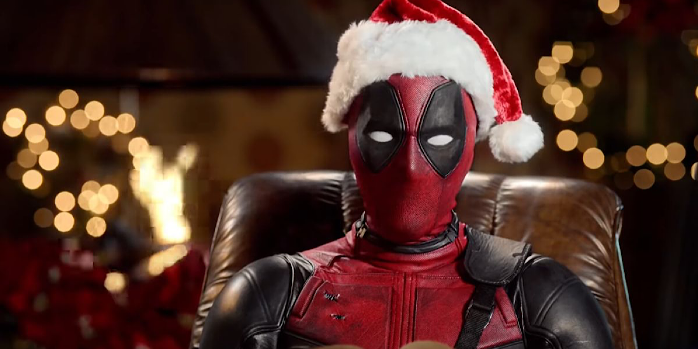 Deadpool in Christmas Santa hat