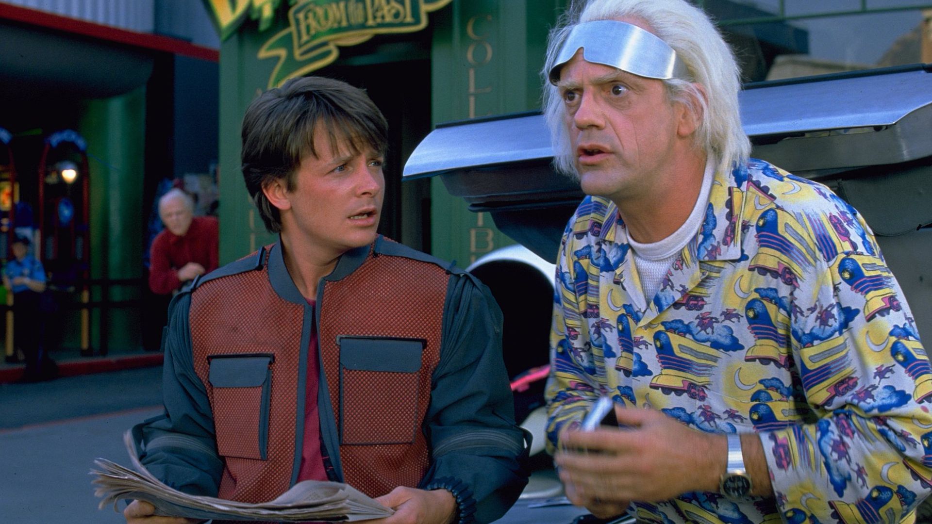 Michael J Fox and Christopher Lloyd in Back to the Future 2