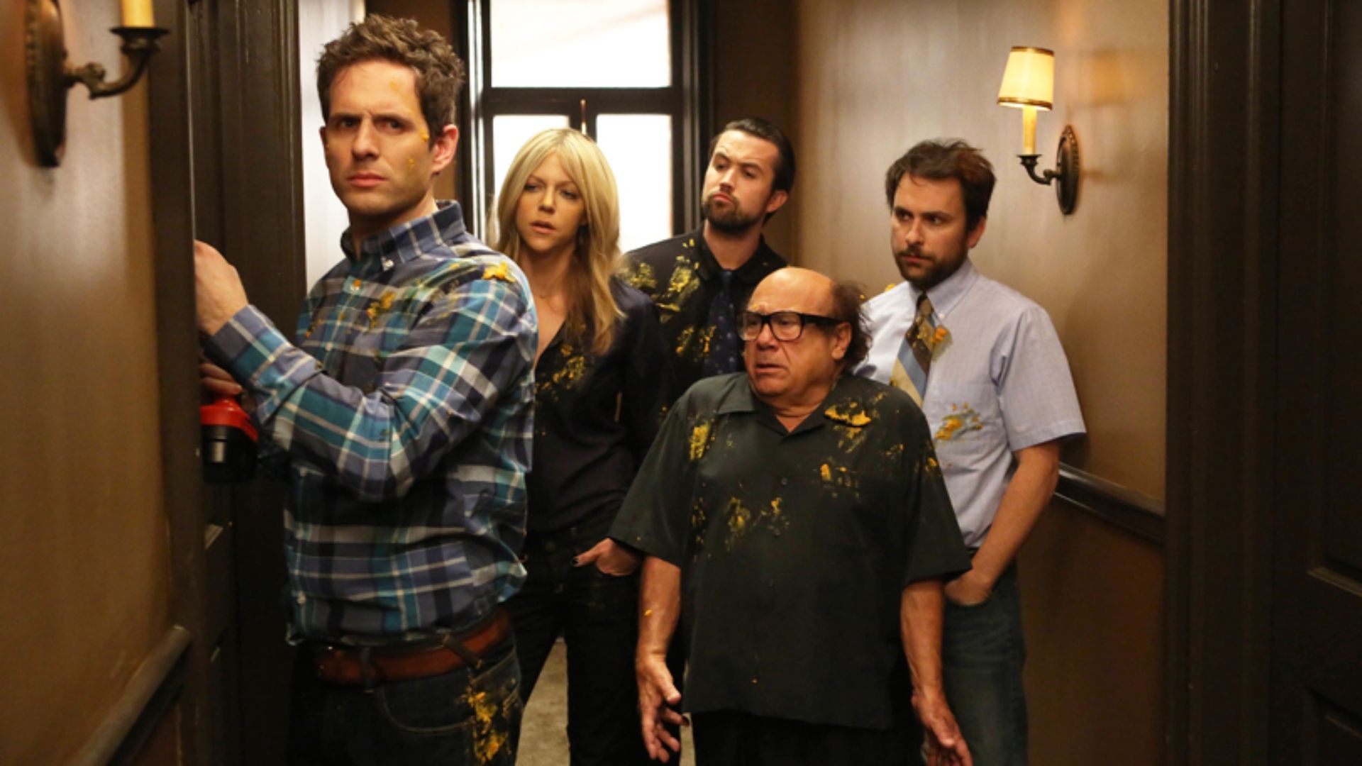 The gang on Thanksgiving in It's Always Sunny in Philadelphia