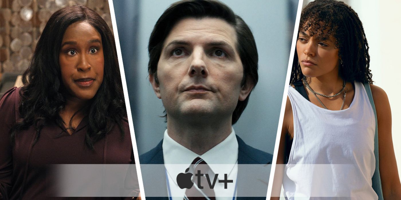 An edited image of three Apple TV+ shows