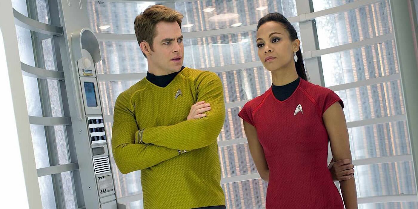 Chris Pine and Zoe Saldana in Star Trek