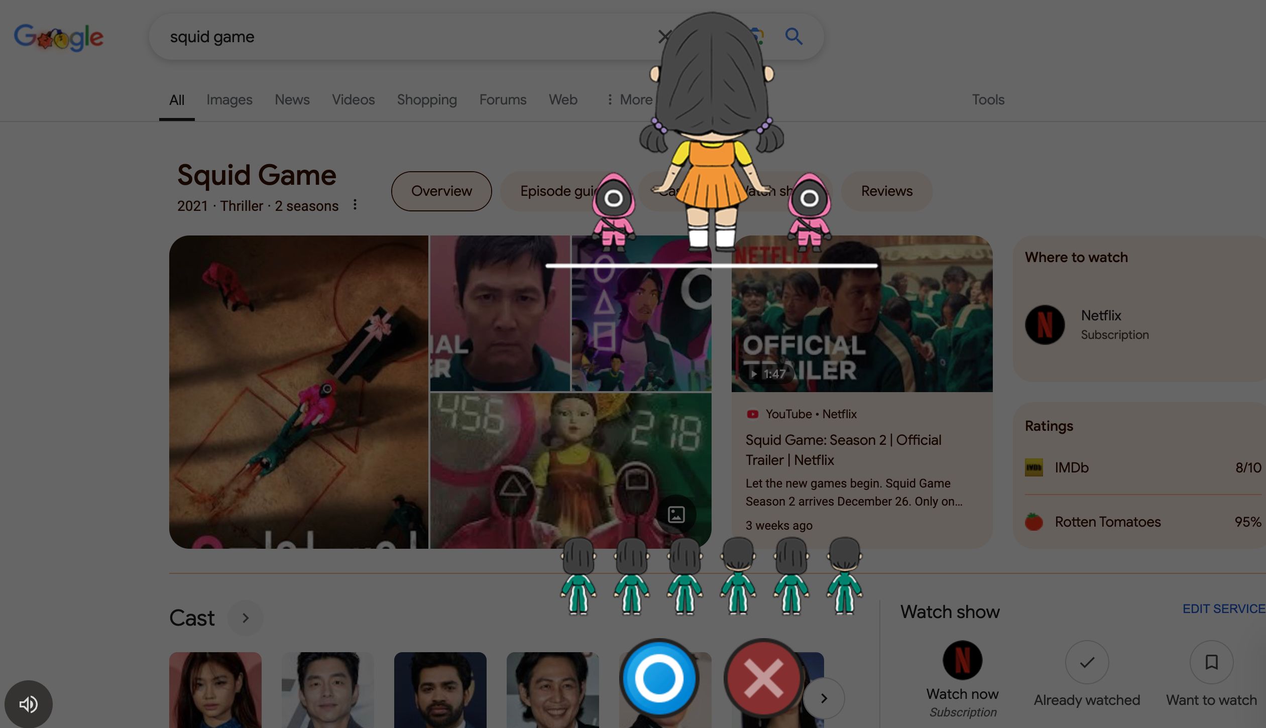Netflix Releases a Sort of 'Squid Game' on Google