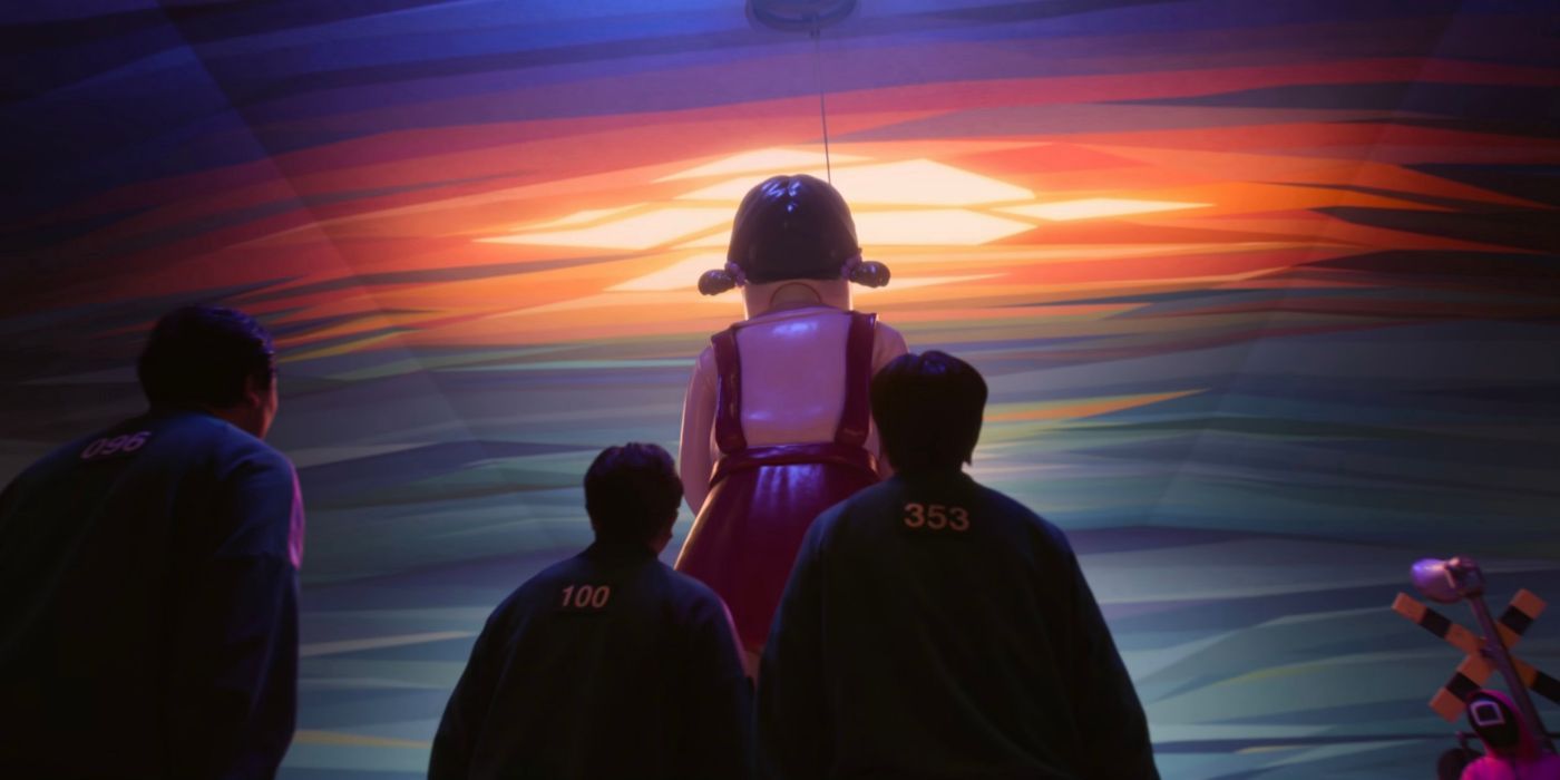 Girl robot and players from Squid Game Season 2.