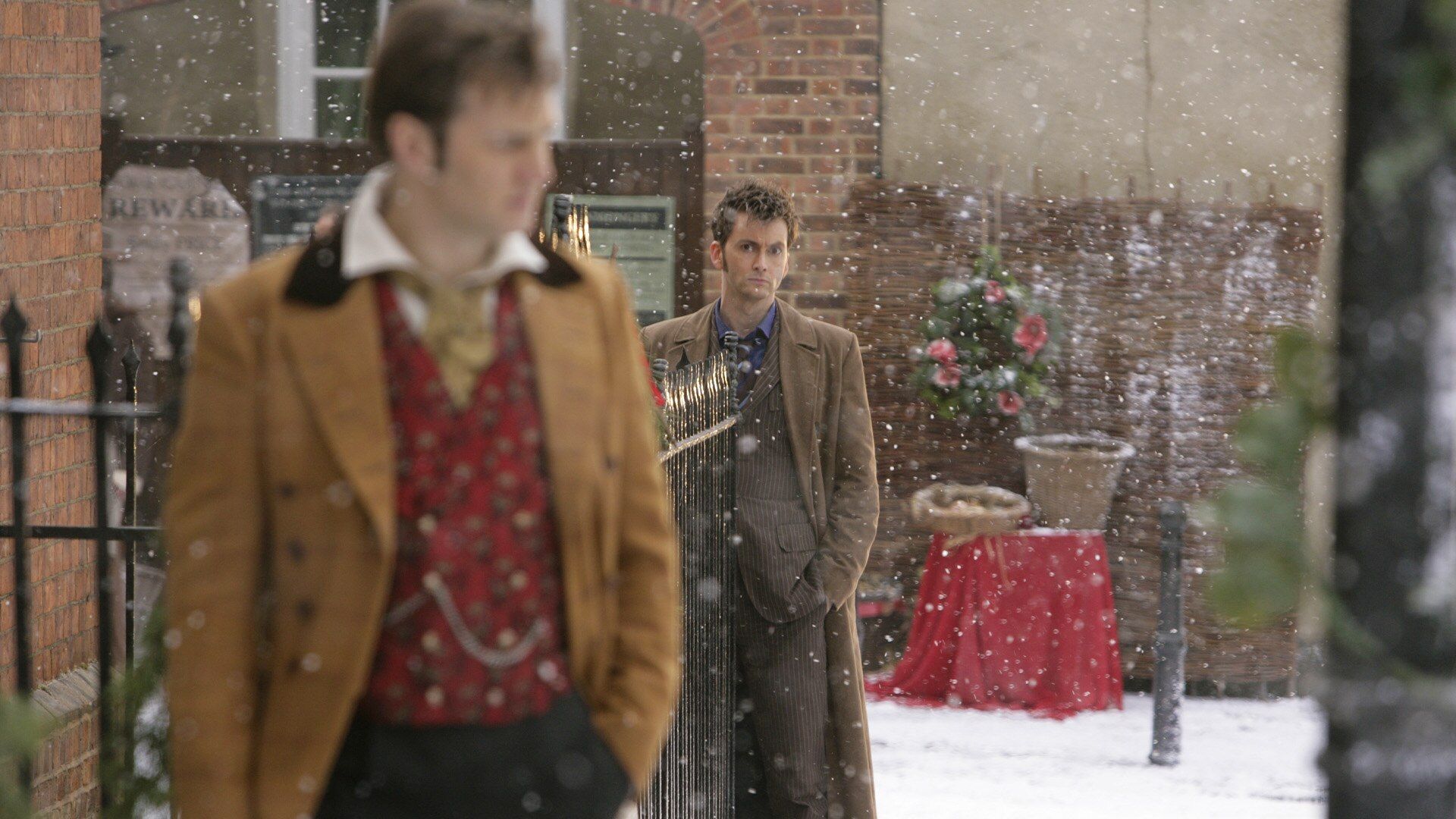 David Tennant as the Doctor and David Morrissey as 