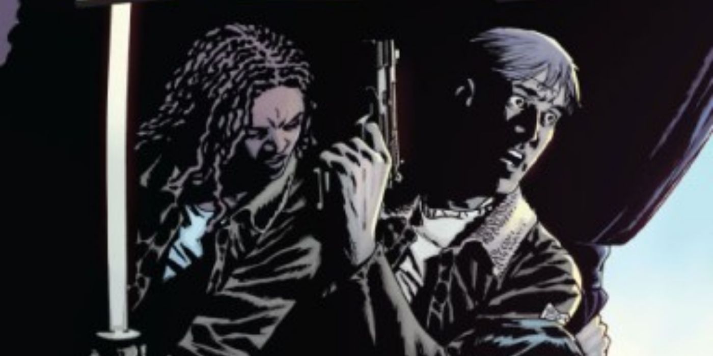 The Walking Dead Vol 14 No Way Out comic Cover featuring Rick and Michonne.