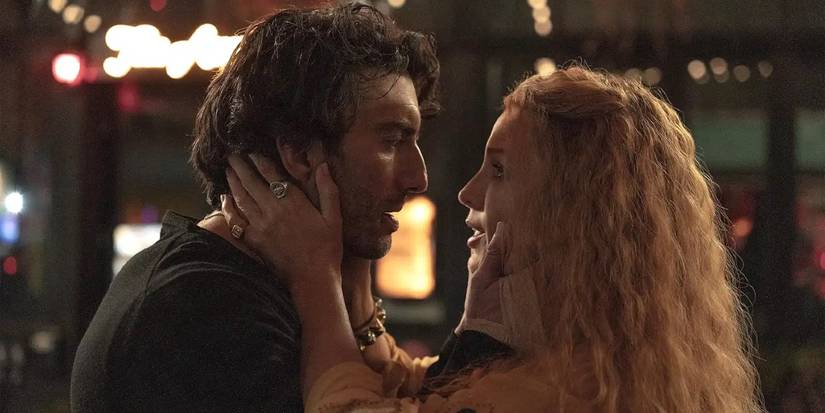 Blake Lively holds Justin Baldoni's face in It Ends With Us