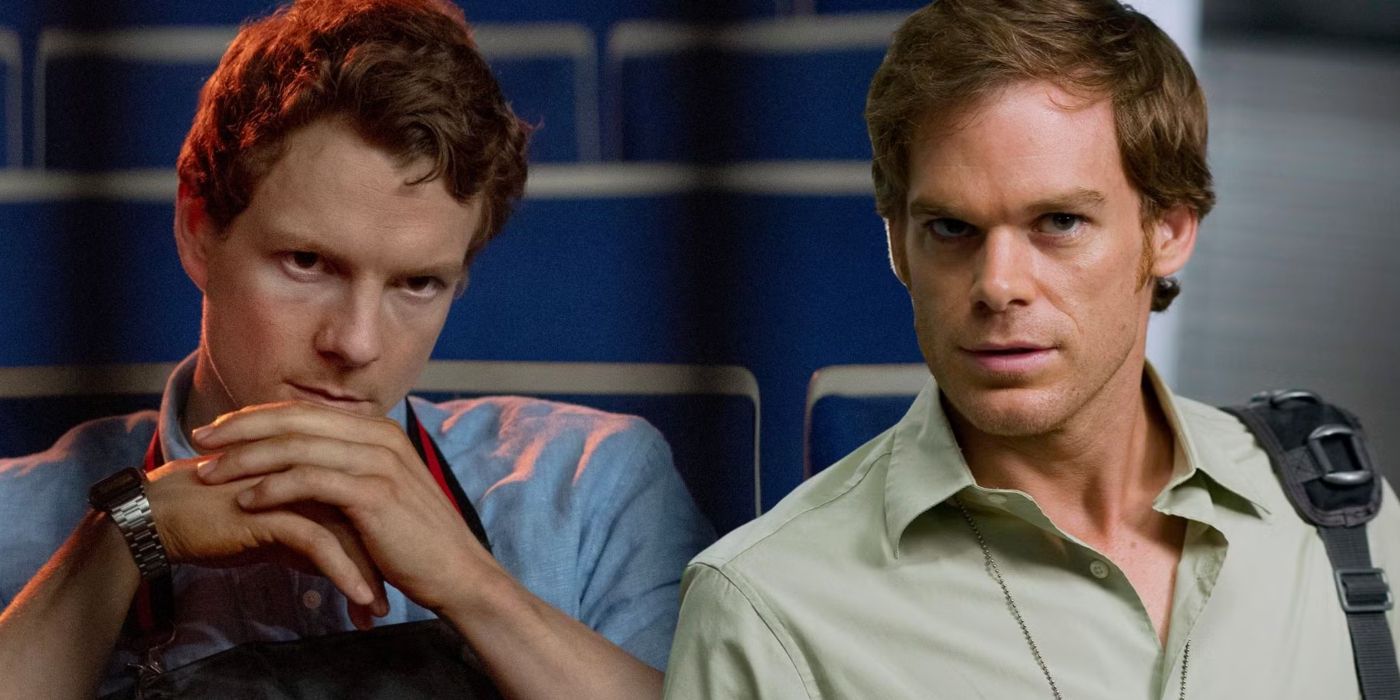 An edited image of Dexter and Dexter: Original Sin with Michael C. Hall and Patrick Gibson