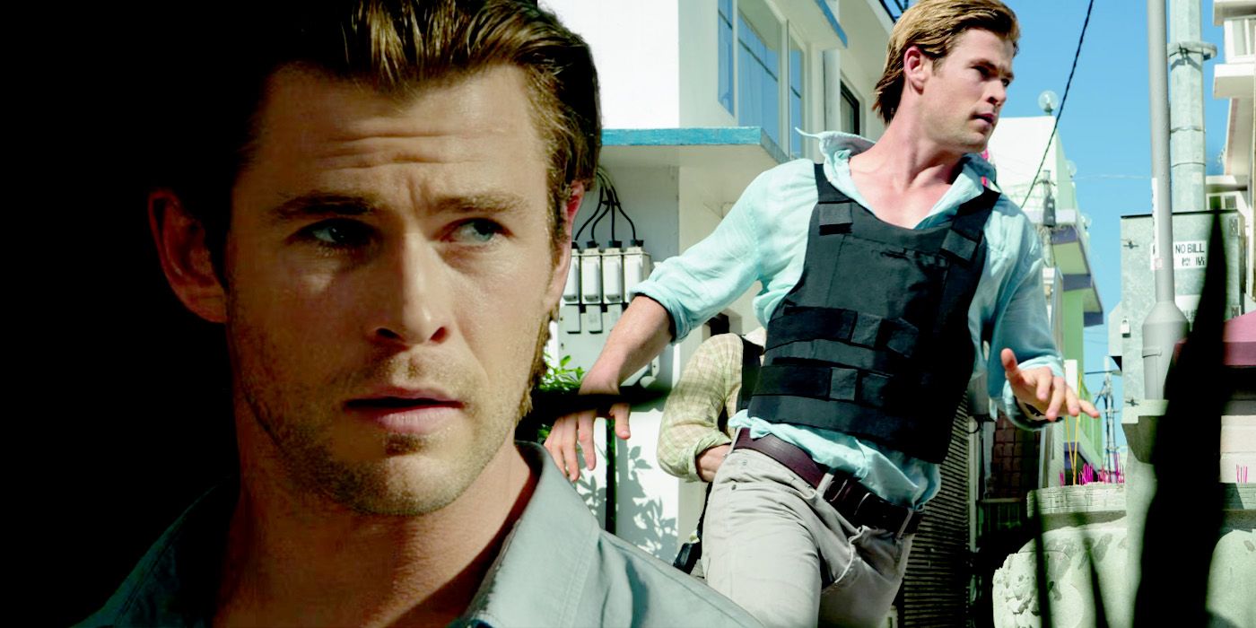 a custom image of Chris Hemsworth in Blackhat running