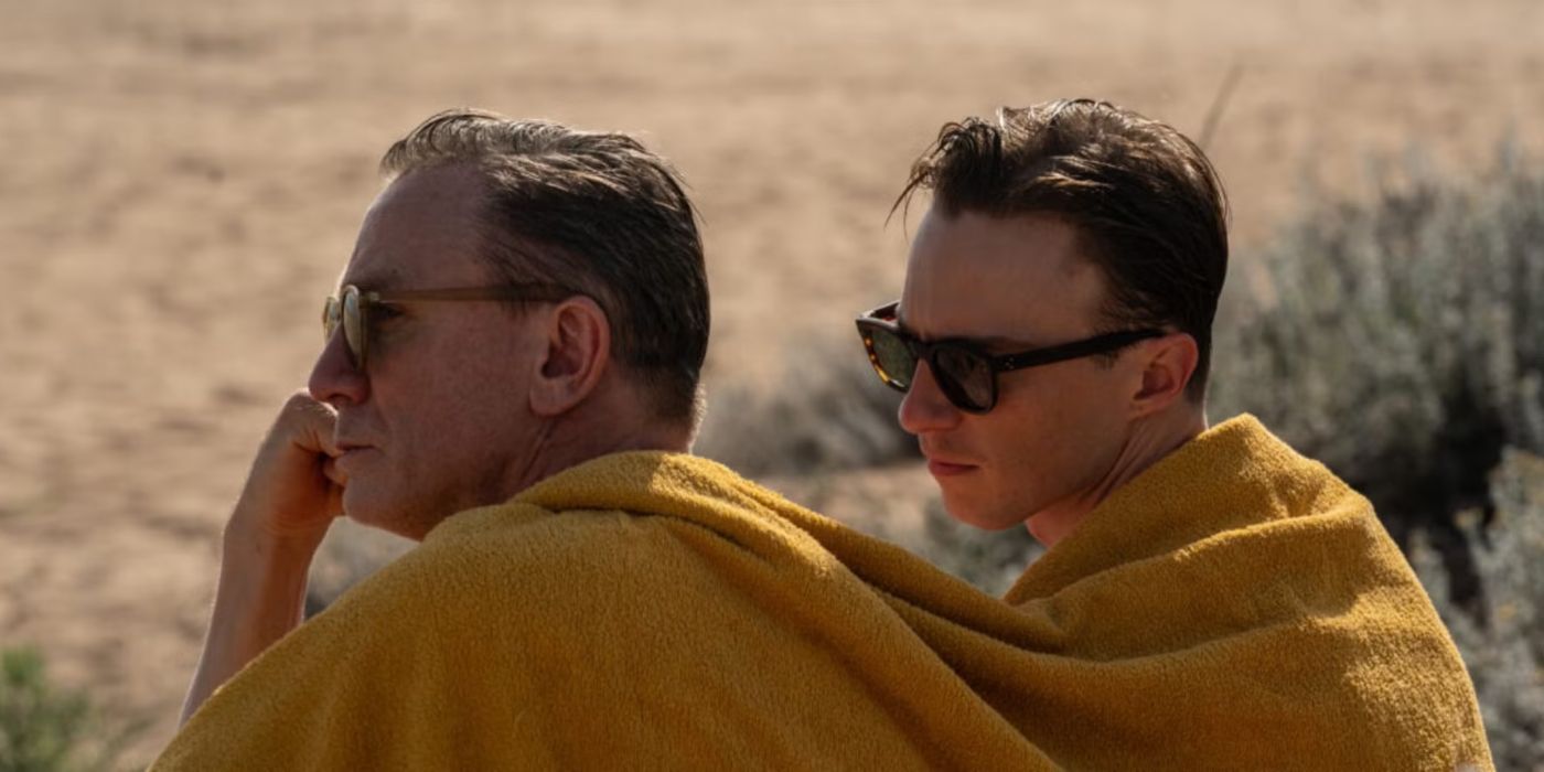 Daniel Craig and Drew Starkey as Lee and Eugene in Queer 