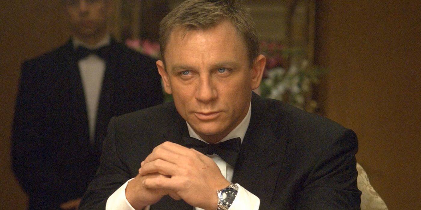 Daniel Craig in a tux as James Bond.