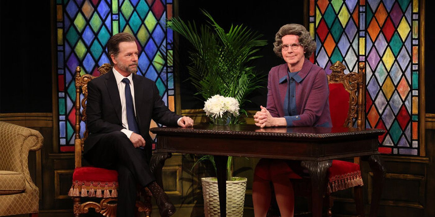 David Spade and Dana Carvey as The Church Lady on SNL Saturday Night Live