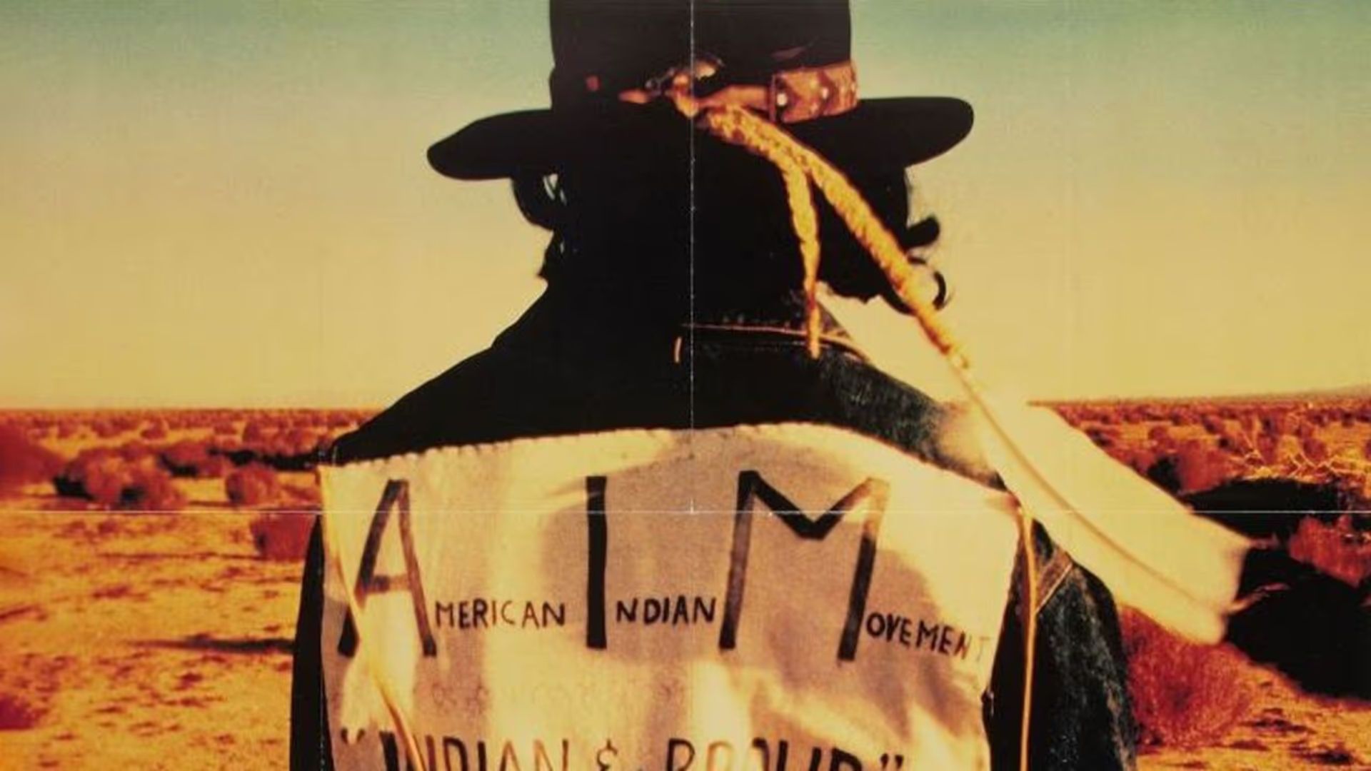 An AIM sign is displayed in Incident at Oglala