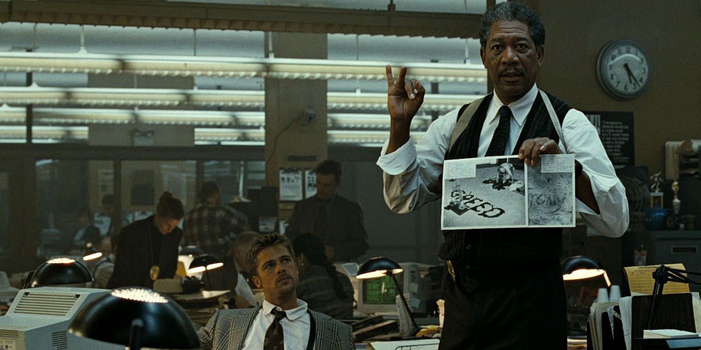 morgan freeman and brad pitt in se7en