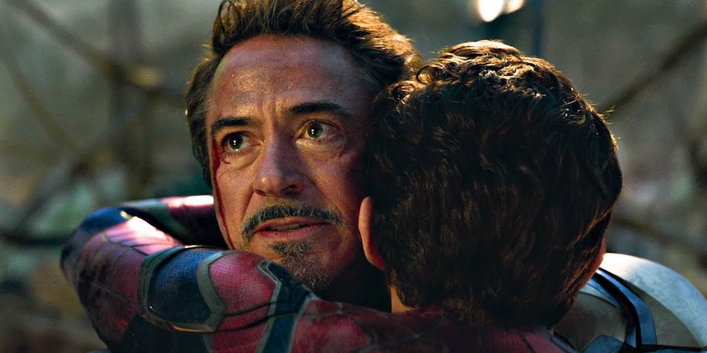 Tony Stark with tears in his eyes in Avengers: Endgame.