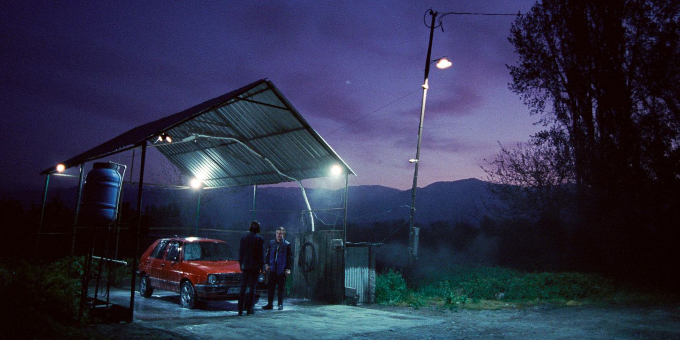 People at a gas station in Georgia in the 2025 film April at Sundance