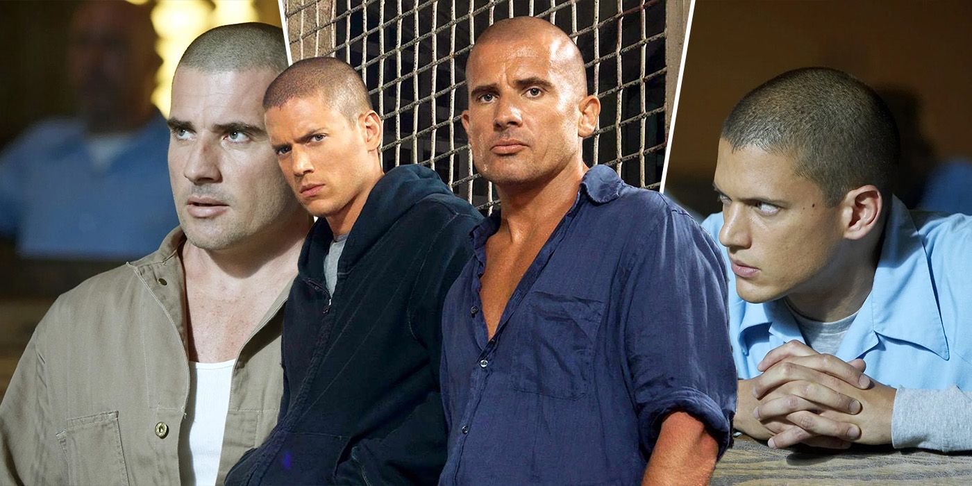 a custom image of Michael and Lincoln talk in a church and leaning against a wall in the show Prison Break