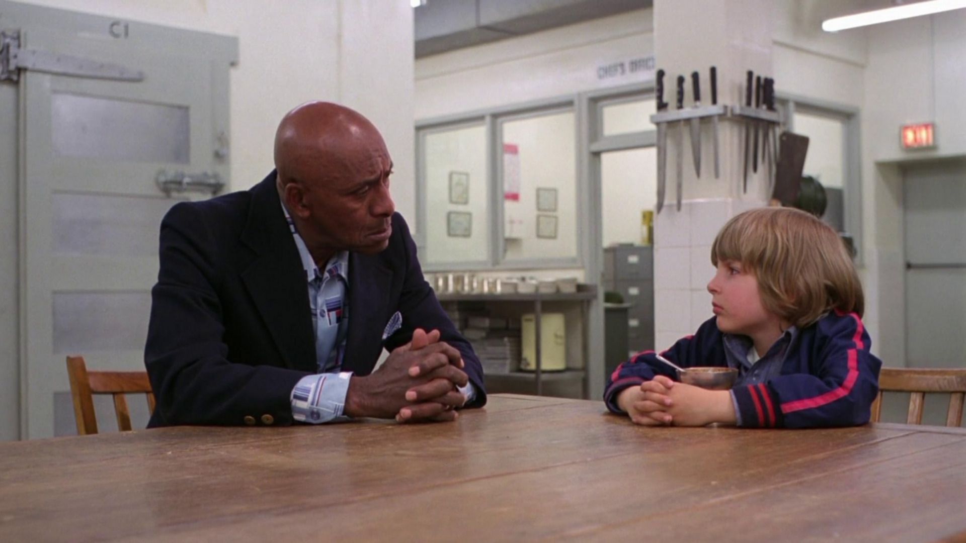 Scatman Crothers and Danny Lloyd chat in The Shining 