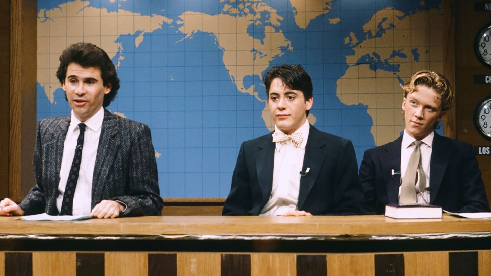 Dennis Miller on Weekend Update with Robert Downey Jr. and Anthony Michael Hall.