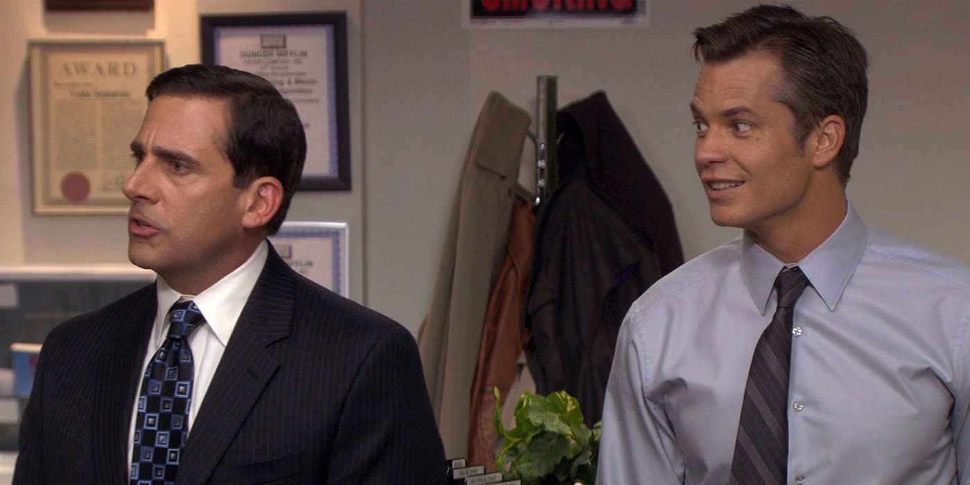 Steve Carell as Michael Scott and Timothy Olyphant as Danny Cordray in 'The Office'