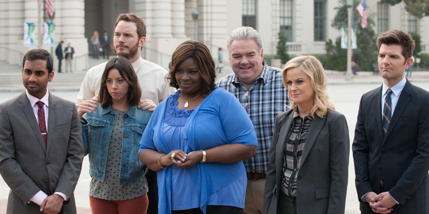 The cast of Parks and rec