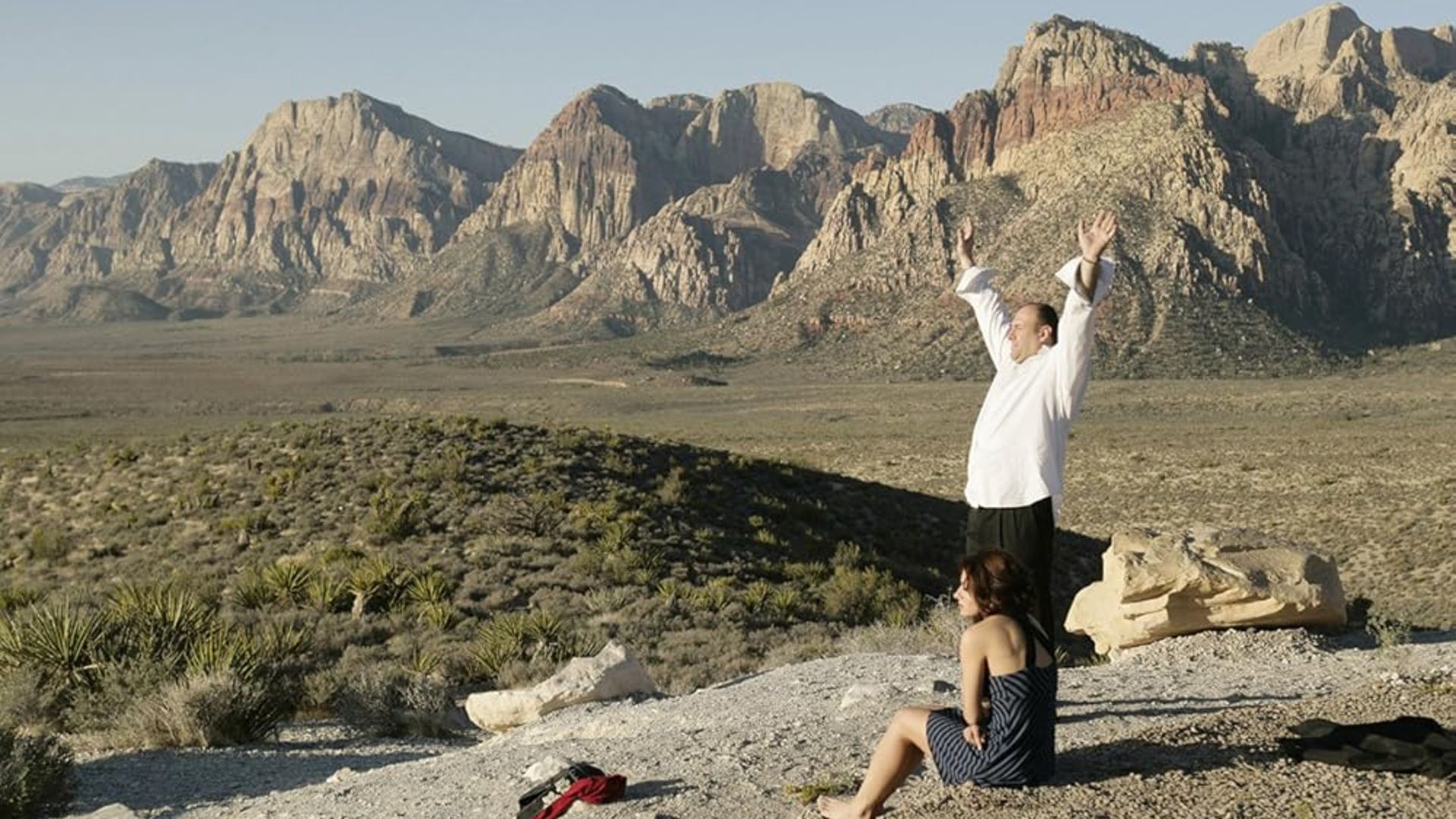 Tony rejoices in the desert in The Sopranos