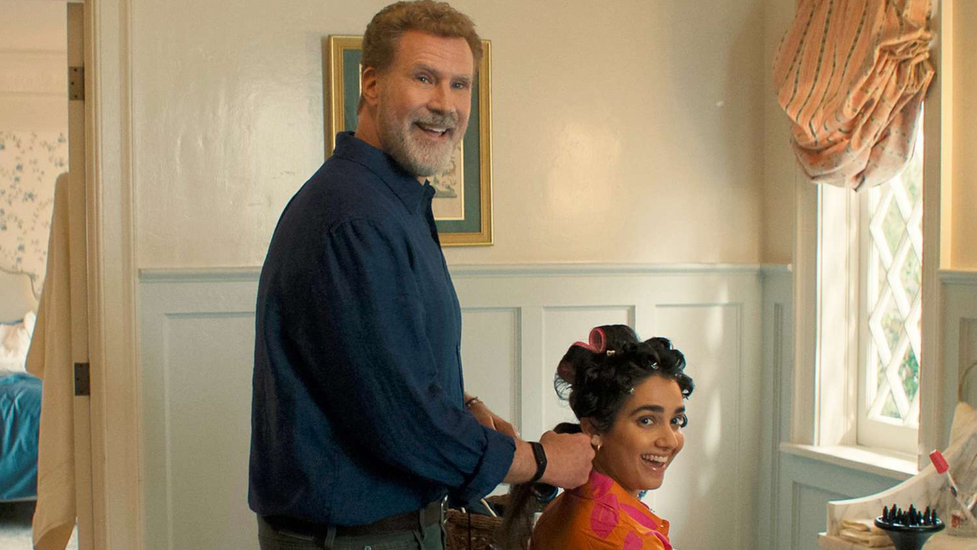 Will Ferrell does Geraldine Viswanathan's curls in You're Cordially Invited