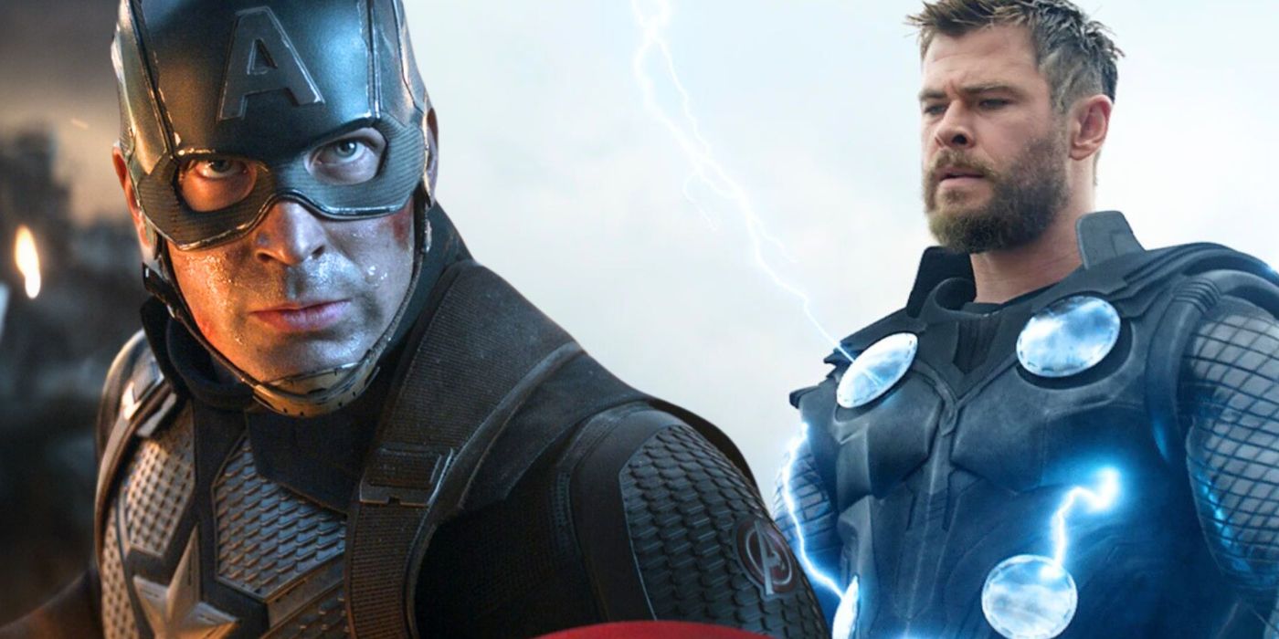 An edited image of Chris Evans and Chris Hemsworth in Avenger Endgame and Infinity War