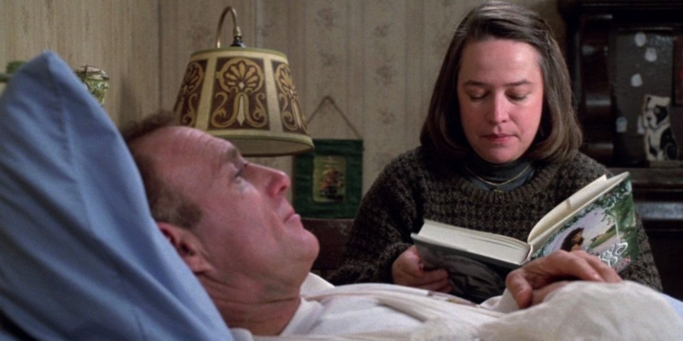 Annie Wilkes Reads a Book to Paul Sheldon in Misery