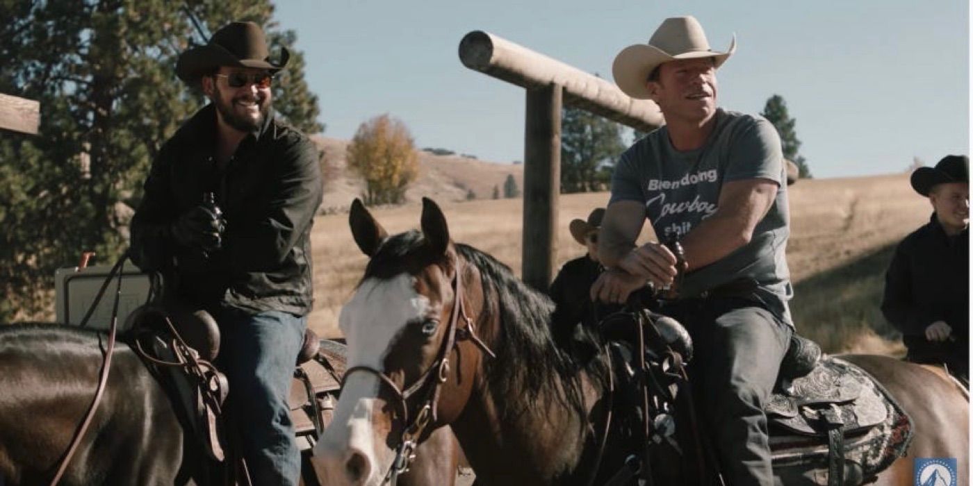 Cole Hauser and Taylor Sheridan in Yellowstone