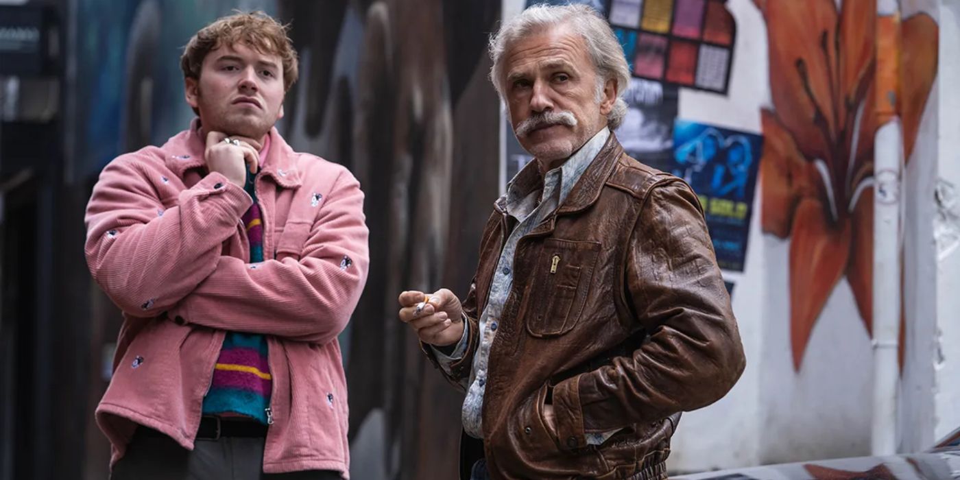 Cooper Hoffman and Christoph Waltz in the 2025 movie Old Guy