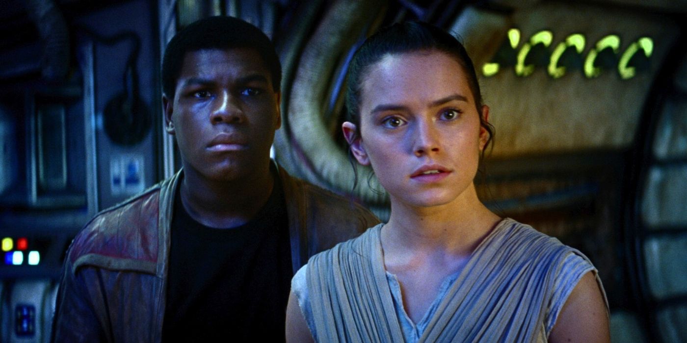 Daisy Ridley and John Boyega in Star Wars the Force Awakens