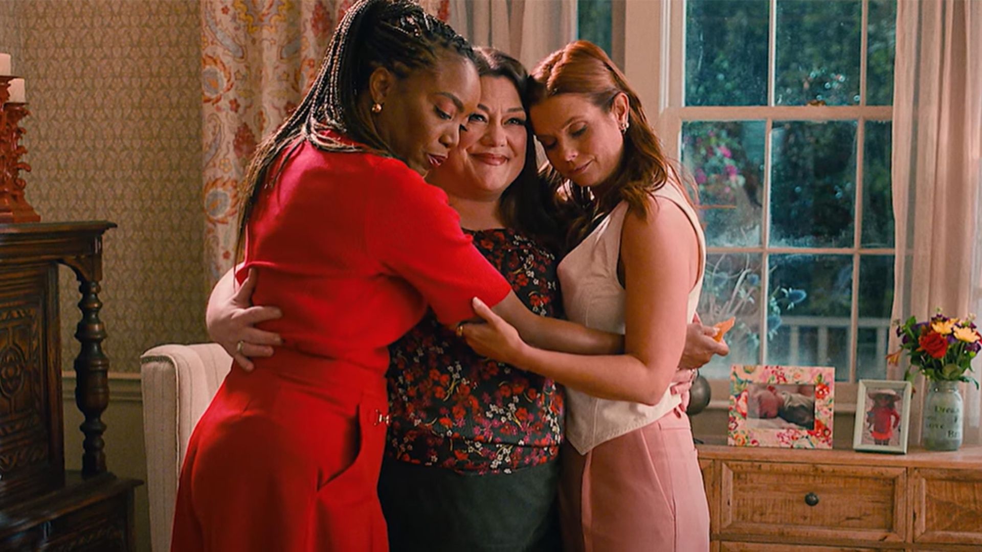 Heather Headley, Brooke Elliott, and JoAnna Garcia Swisher as Helen, Dana Sue, and Maddie in Sweet Magnolias