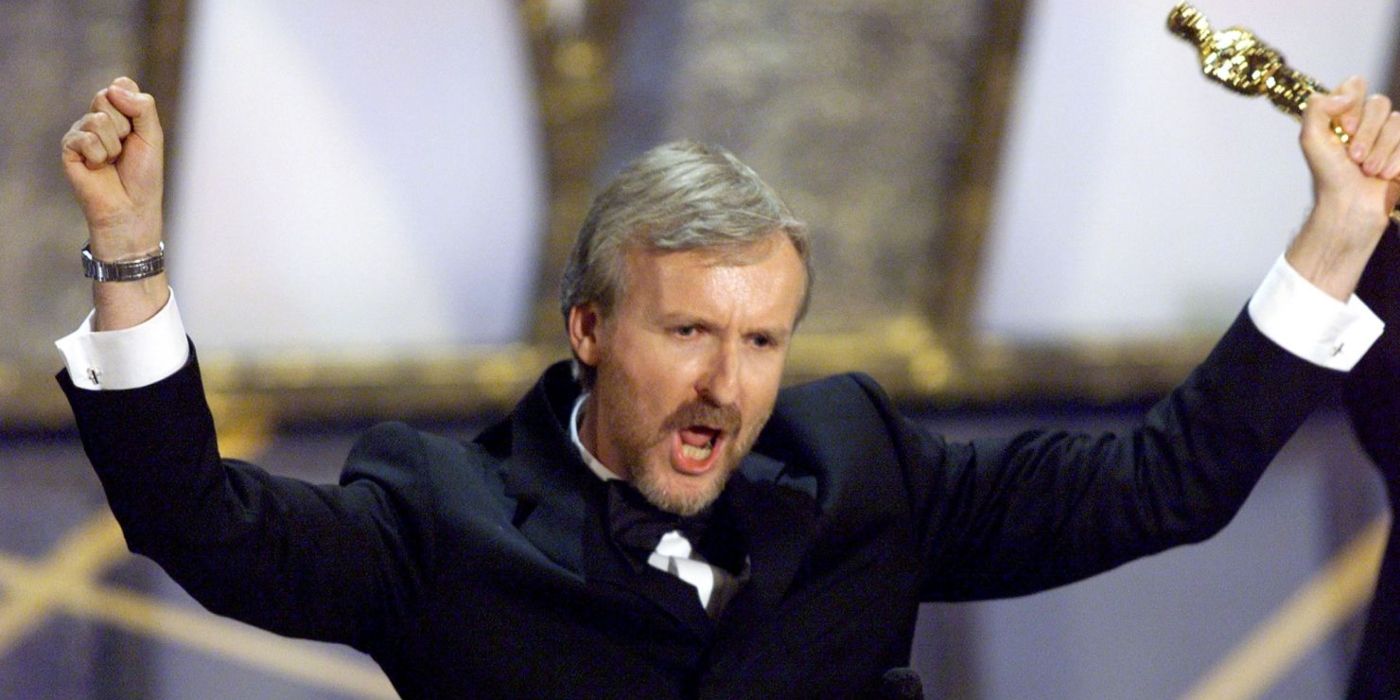 James Cameron winning an Oscar for Titanic